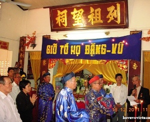 Hoạt động dòng họ Vũ - Võ phương Nam tháng 12/2011